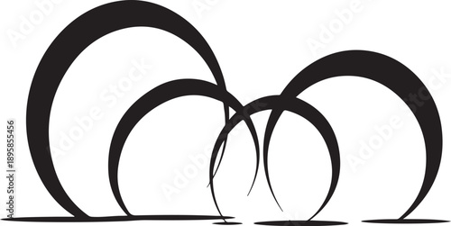 Abstract black and white geometric shapes art design