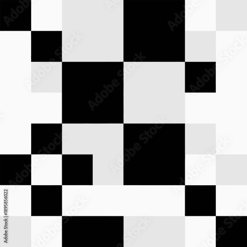 Fotografía Abstract Geometric Pattern of Black White and Gray Squares