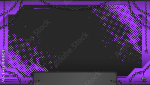 鎖モチーフのパンクゴシック風フレーム背景