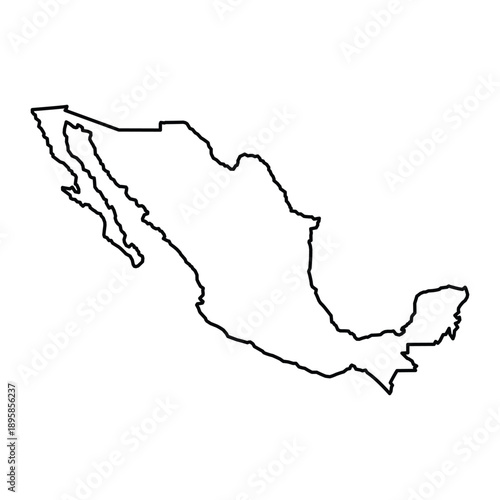 Mexico Outline Vector Map	