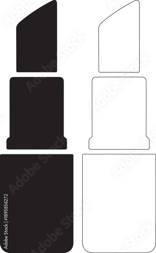 Isolated Minimalist Lipstick Icon Set Vector Graphic isolated PNG with Transparent Background