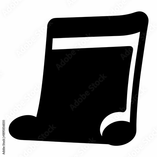 Illustration of a single eighth note with a clear white background