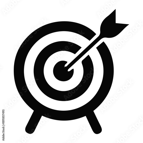 Target with arrow hitting the bullseye, symbolizing success and achievement in goals and objectives