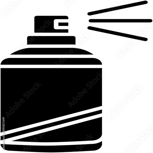Spray Can Icon, Aerosol Paint Bottle Symbol Vector Stock Illustration, Solid Icon Style Design.