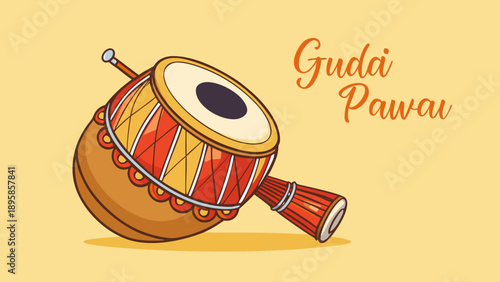 Celebrating the rhythm of tradition: a visual tribute to gudā pāwā Vector