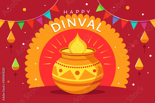 Celebrating the festival of lights with a traditional diya Vector