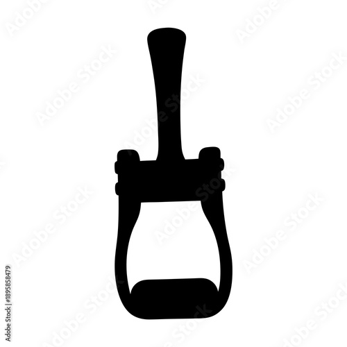 Silhouette of a Traditional Western Stirrup for Horseback Riding Equipment