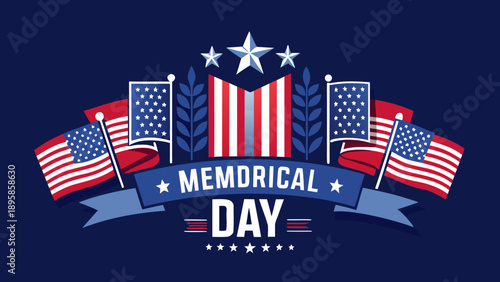 Honoring sacrifices on memorial day with patriotic symbols Vector