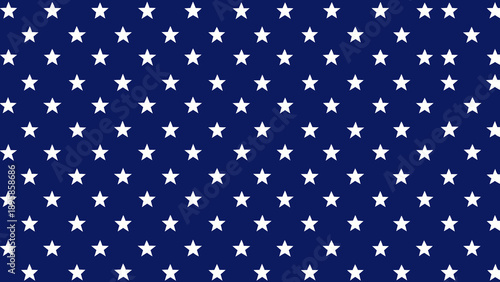 Repeating pattern of white stars on dark blue background Vector