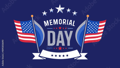 Honoring sacrifices on memorial day with patriotic symbols Vector