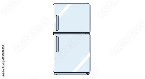 Modern silver refrigerator with a top freezer compartment and sleek handles shown against a clean white background for minimalist kitchen design.