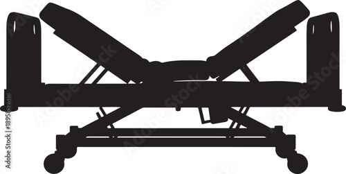 Medical Hospital Bed Silhouette, Symbolizing Patient Care, Clinical Recovery, and Healthcare Services