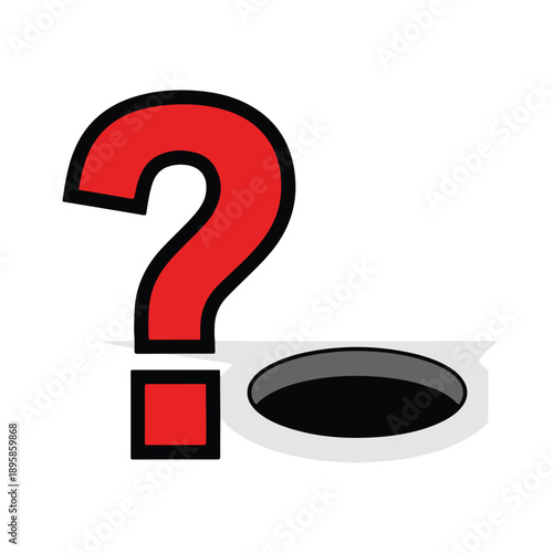 Red Question Mark Symbol Illustration Design.