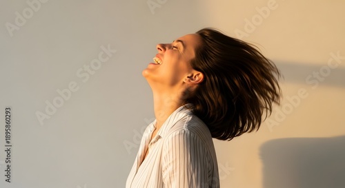 Motion Blur of Laughing Person, Universal Joy and Energy, Candid Emotional Movement