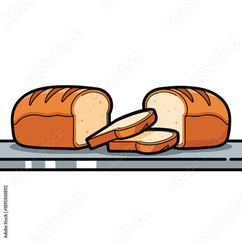 Sliced Loaf of Bread on Table.
