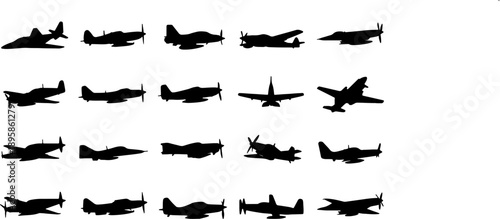 Supersonic Air Force Interceptor Silhouette Top View/Side View.