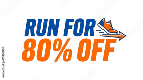 Run for 80% Off on Athletic Shoes, Online Sale, Exciting Offers, Eye-Catching Design