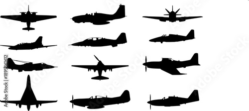 Supersonic Air Force Interceptor Silhouette Top View/Side View.