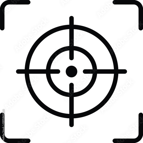 Target icon set, crosshair symbol, precision graphic, focus indicator, aim concept, UI element, center mark, vector illustration