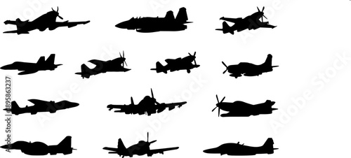 Supersonic Air Force Interceptor Silhouette Top View/Side View.