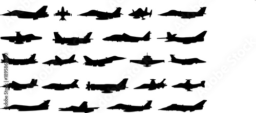 Supersonic Air Force Interceptor Silhouette Top View/Side View.