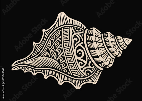 Abstract Shell Illustrator Artwork Creative Design Template 