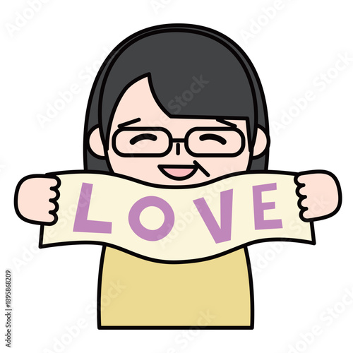 推しを応援する女性のイラスト