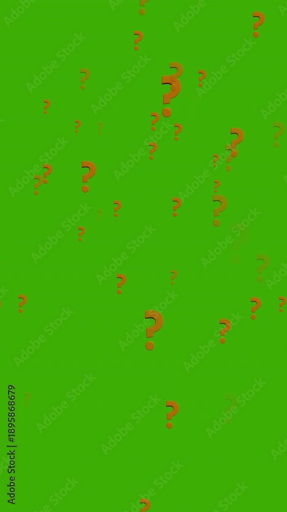 Question marks Animation moving on green screen background. Full Hd. 4K ...