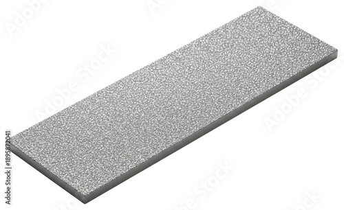 Rectangular diamond sharpening stone plate with rough abrasive surface on a transparent background