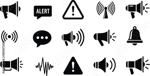 Collection of alert and alert icons