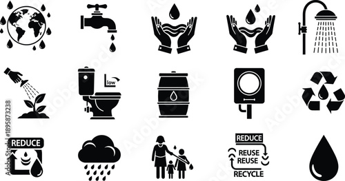 Environmental conservation and sustainability icons