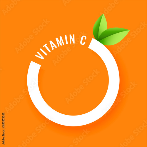 papercut vitamin c citrus nutrition logo with leaves