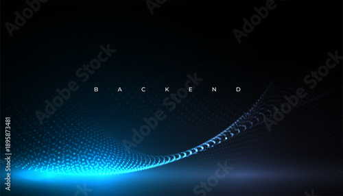 glowing dynamic flow cyber tech particle background