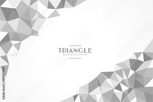 abstract grey lowpoly triangle shapes on white background