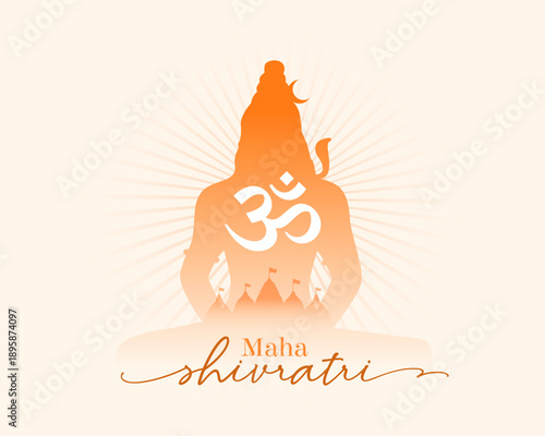 happy maha shivratri religious background with shiva silhouette