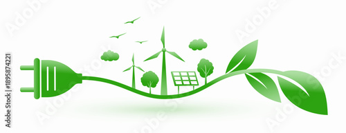 eco friendly green energy technology concept for sustainable ecosystem