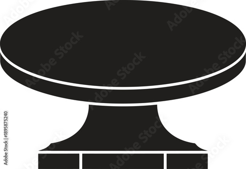 Stylish round table icon. Home furniture, interior design, modern table, vector illustration