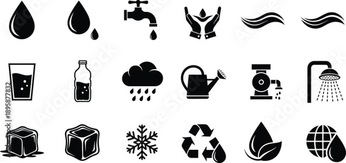 Environmental and water conservation icons