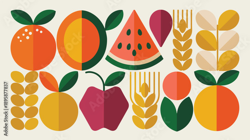 Colorful fruit and food apple banana