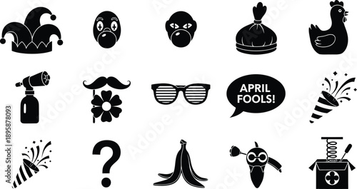 Black and white clip art images for april fools' day