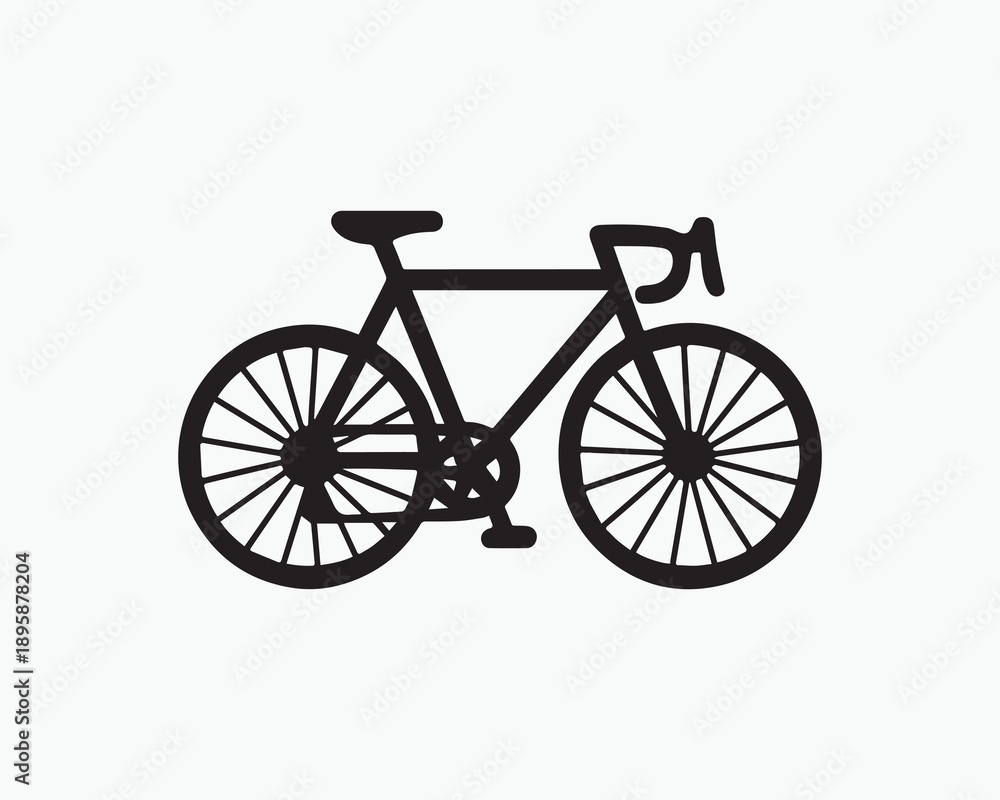 Fototapeta premium Abstract high-detail bicycle icon in stroke outline with clearly visible mechanical components