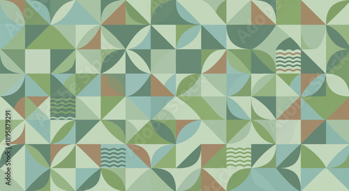 Geometric pattern in green tones