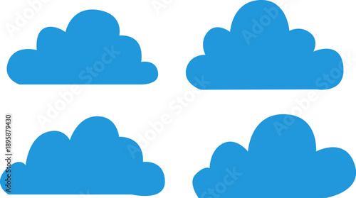 set of cloud icons