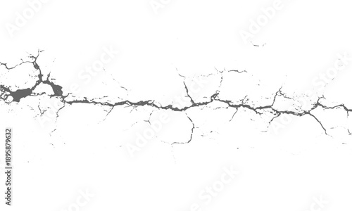 Earth cracks texture isolated vector, Dry soil cracked texture background, Distressed ground crack pattern