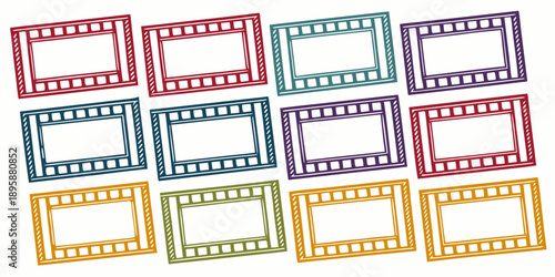 Set of vintage photo frames featuring blank vector borders and decorative paper textures for an empty stamp or postage ornament design template

Would you like me to generate a similar set of keywords