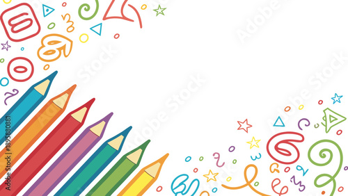 A colorful back to school background design featuring a creative education frame with pencils, crayons, and rainbow illustrations for an artful summer holiday celebration wallpaper

Would you like me 