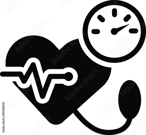 Heart health and cardiovascular monitoring with blood pressure measurement and ecg waveform