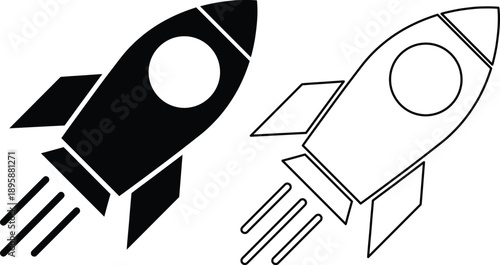 Illustrative black and white rocket launch icon symbolizing startup and project boost