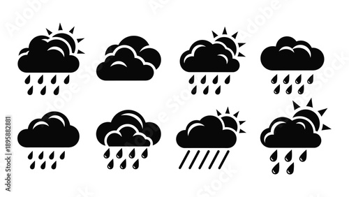 Illustrations of various weather conditions Vector