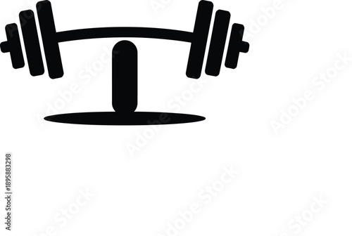 Balancing barbell on a stand symbolizing strength, fitness, and workout progress